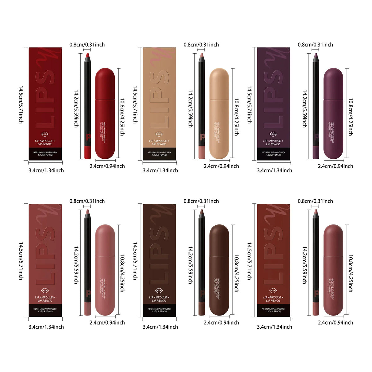 Waterproof Matte Lipliner Pencil Set Long Lasting Non Drying Perfec Lining Filling Lips Moisturizing Plump Lip Color Lip Care