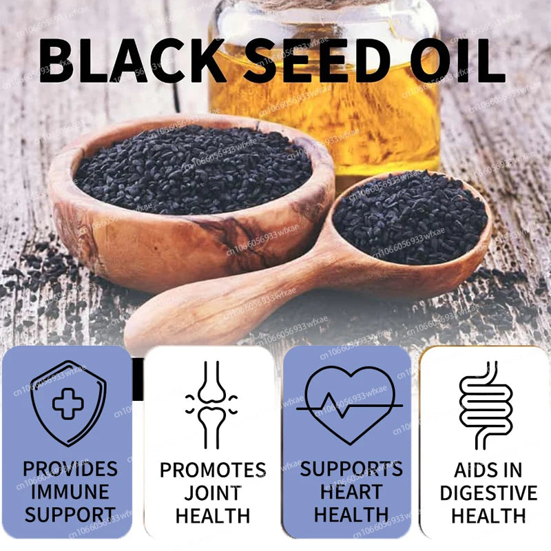 Black Seed Oil Supplement Potent Antioxidant for Immune Support & Digestive Health,Soote Joint &Skin Care