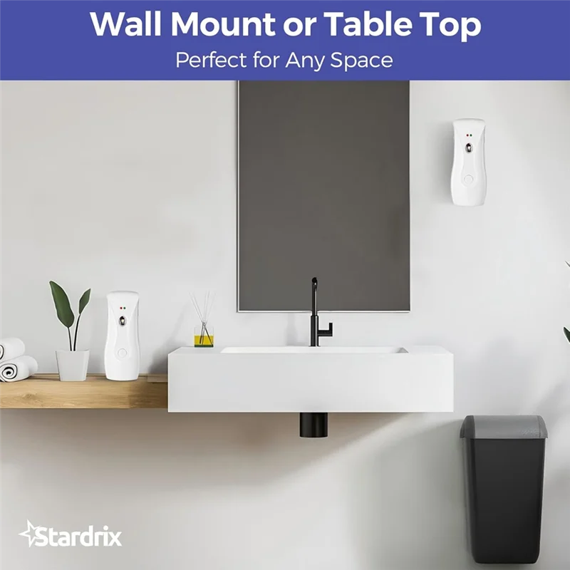 A76X-Automatic Air Freshener Dispensers (2Pack), Aerosol Spraying Machines, Wall Mounted Or Freestanding, Adjustable Timer