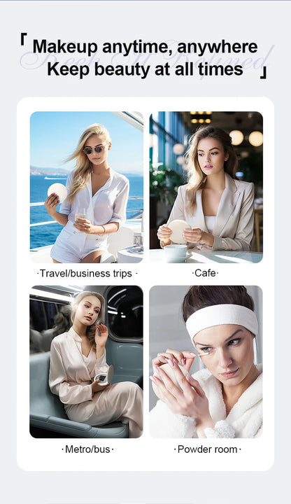 TJMIR UV Smart Sunscreen Makeup Mirror Sunscreen Detection Mirror UV Mirror Sunscreen Testing Portable LED Light Makeup Mirror