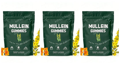 Mullein Lung Support Gummies Respiratory Health Pear Flavor Lung Health Sinus Relief Immune Boost Supplement 60 Count