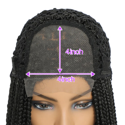 Long Box Braided 4x4 Lace Wigs With Baby Hair Twist Braids Lace Closure Wigs For Black Women Synthetic Cosplay Wig 30 Inch