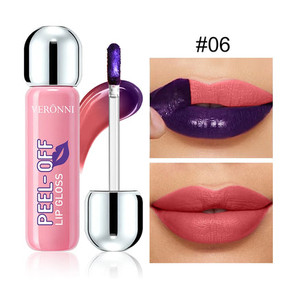 6-Color Peel-Off Lip Gloss, Tear-Off Lip Tint for Lip Makeup, Portable Peelable Lip Stain, Long-Looking Lip Cosmetics for Women