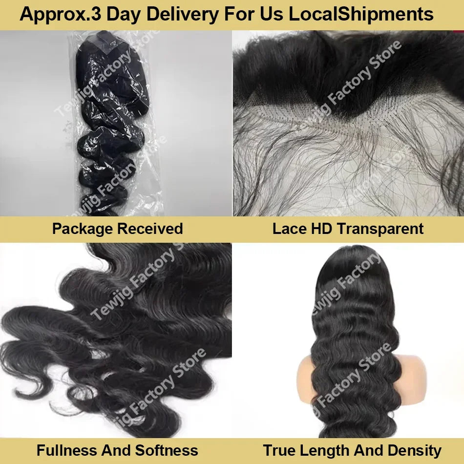 32 13x6HD Transparent Lace Front Wig Body Wave Human Hair 13x4 Lace Front Wig Glue Free Closed Wig Female