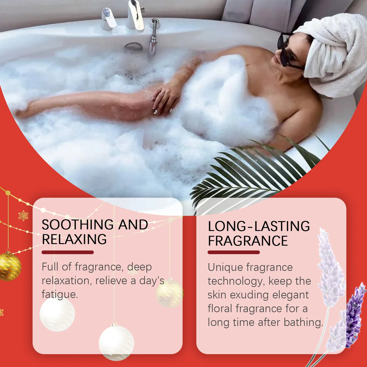 OceAura Christmas Bath Ball Gifts Deep Moisturize Bathroon Supplies Relax Mood Lasting Fragrance Body Exfoliating Spa Bath Bombs