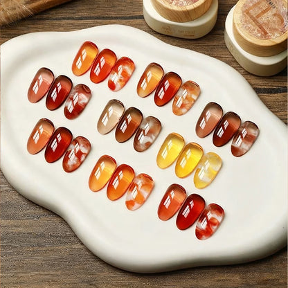 10ML 1-9pcs Hot Selling Water Blurred Clear Brown Nails Jelly Nail Polish Whitening Leopard Nails Black Green Nails