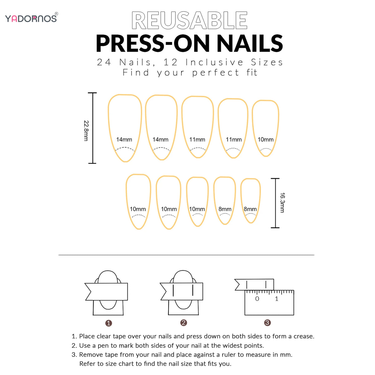 30pcs French Style Almond Press On Nails Christmas Theme DIY Party False Nails Gold Metal Beads Snowflake Desings Fake Nail