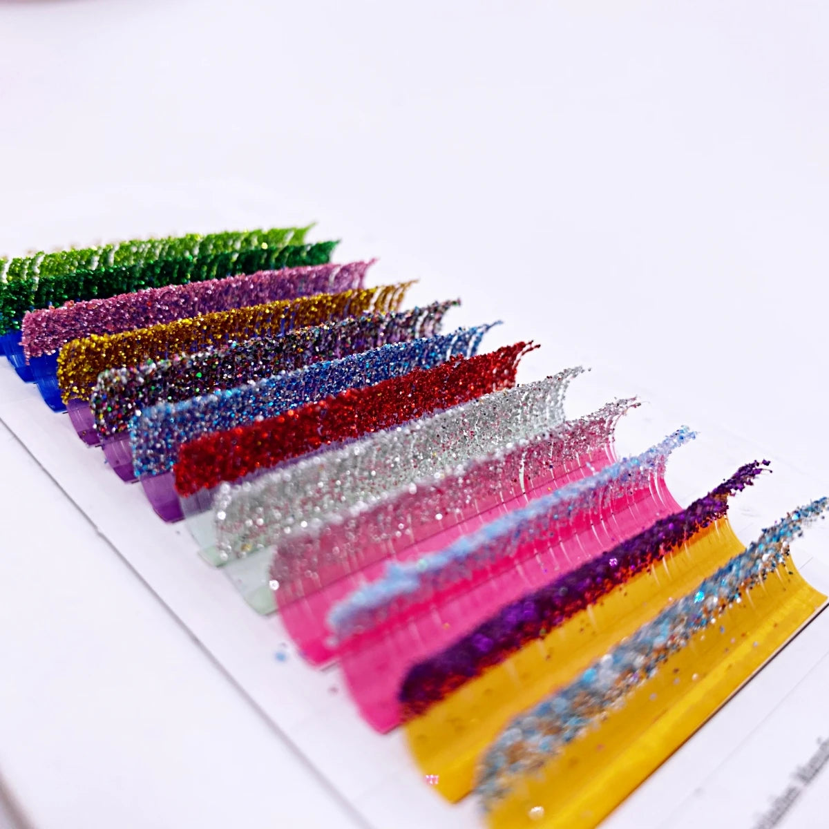 Glitter Color False Eyelash Extension Glitter Individual Fairy Lashes Russian Volume Premade Fan Christmas Halloween Color Lash
