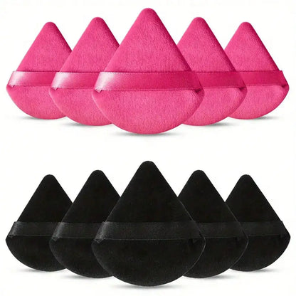 10 Pcs Triangle Velvet Powder Puff Pizza Flours Mini Face Makeup Sponge Cosmetics Washable Lightweight Makeup Tool