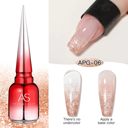 AS 15ml Sparkle Platinum Gel Nail Polish Shiny Pink Gold Silver Glitter Painting Gel Drawing Semi Permanent Tpo Free Varnish