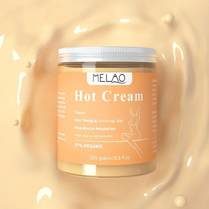MELAO Hot Cream Massage Gel - Natural and 87% Organic Anti Cellulite Slimming Lotion Fat Burning Massage Weight Loss Cream