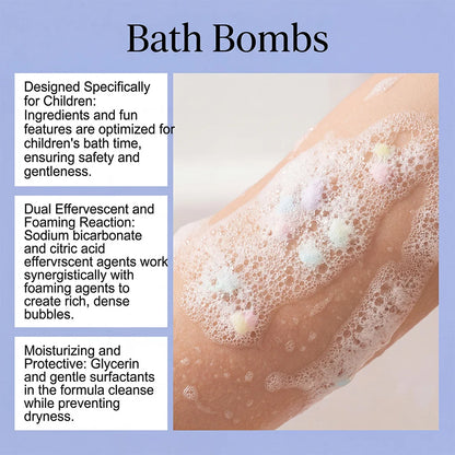 6pcs Bath Bubble Ball Kit Relaxing Spa Remove Dead Skin For Children Moisturizing Bath Bombs Accessories For Holiday Gift Set