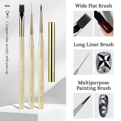 QINGNENGLIANG Nail Art Brush Painting Drawing Pen for Lines Grid Flower Butterfly DIY Multifunctional Manicure Design Tool