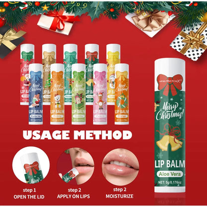 Christmas Limited Lipstick Case 10pcs Plant Extract Multi Flavor Moisturizing  Repairing Lip Dryness Lipstick Gift To Women New