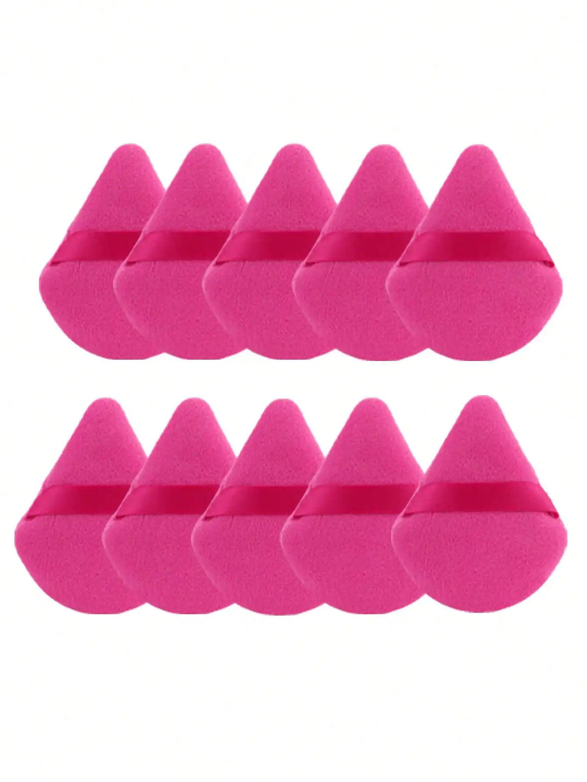 10 Pcs Triangle Velvet Powder Puff Pizza Flours Mini Face Makeup Sponge Cosmetics Washable Lightweight Makeup Tool
