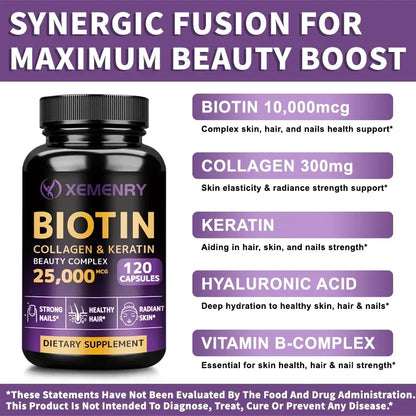 Biotin - Nail, Hair and Skin Health Support, Skin Texture Improvement, Anti-agingSupplements