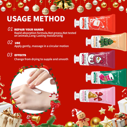 60 piece Christmas hand cream gift box set, advanced essence moisturizing and moisturizing, suitable for dry and cracked skin