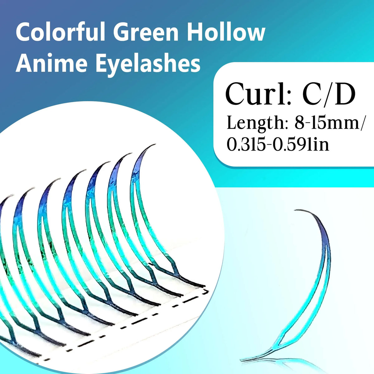 CoMango Christmas Color Fashion Glamorous Green Golden Spire Eyelash Extension Glitter Tinsel Lash Holographic Manga False Lash