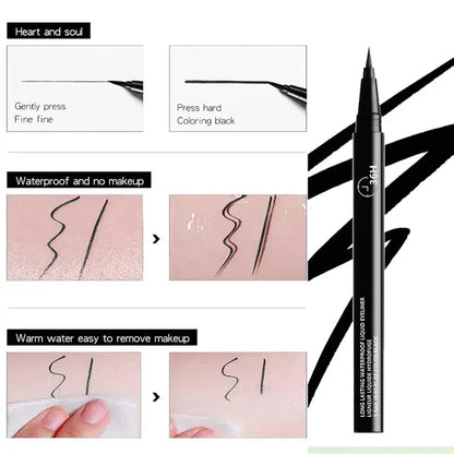 36-Hour Lock & Lasting Liquid Eyeliner Pencil Waterproof Black Ink Pen Smudge-Free Matte Quick-dry Eye Liner Smooth Cosmetics