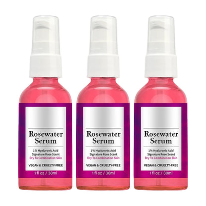 1/3 Pcs Rose Water Essence Serum 30ml Each Dry Combination Skin Facial Hydrating Moisturizing Essence Skincare Facial Serum for Women Daily Care