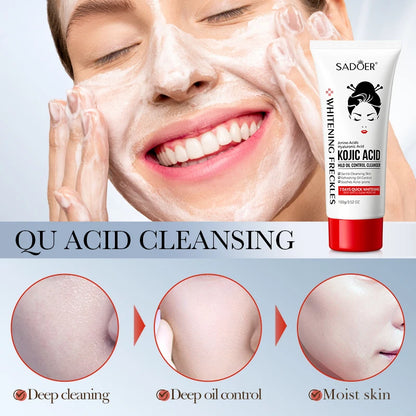Kojic Acid Facial Cleanser Face Wash Foam Facial Cleansing Mossee Moisturizing Brightening Facial Skin Care Products