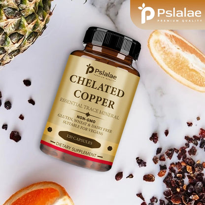 Chelated Copper Capsules - Supports Bone, Skin, and Nervous System Health, Promotes Collagen Synthesis, and Enhances Immunity