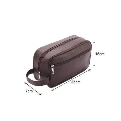 Portable Large Capacity Men Cosmetic Bag PU Leather Cosmetics Organizer Zipper Makeup Bags Travel Storage Pouch Toiletry Bag