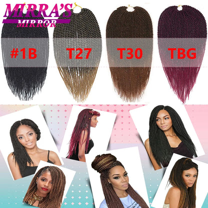Senegalese Twist Crochet Hair 14/18/22 Inch Synthetic Mini Senegalese Crochet Braids for Black Women 30 Roots/Pack Braiding Hair