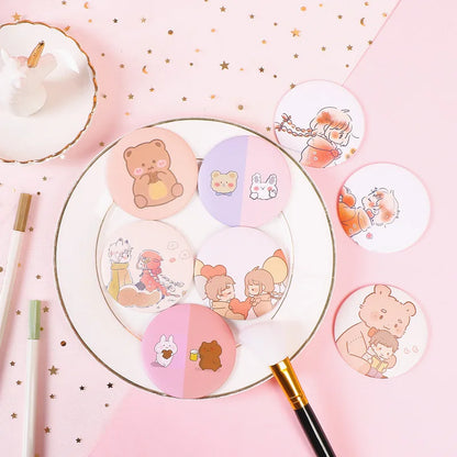 30 Pcs Cartoon Flower Cosmetic Mirror / Sweet Women Makeup Pocket Mini Portable /Nice Party Christmas Gift