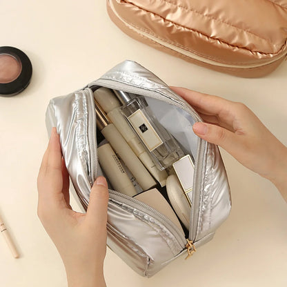Travel Makeup Bag, Large Capacity Cosmetic Bags for Women, Portable Waterproof Toiletry Bag Makeup Organizer Bag with Handle