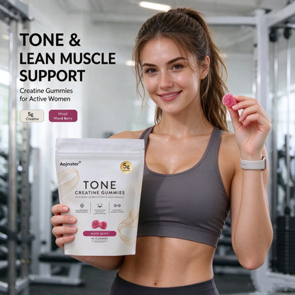 Aojnster Tone Creatine Gummies, for Body Composition & Lean Muscle, Mixed Berry, 5g Creatine, 90 Gummies