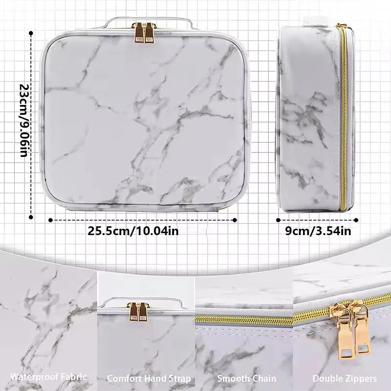 New PU Leather Cosmetic Bag For Women Professional Makeup Case Travel Toiletry Makeup Bag Beauty Nail ToolBox Make Up Handbag