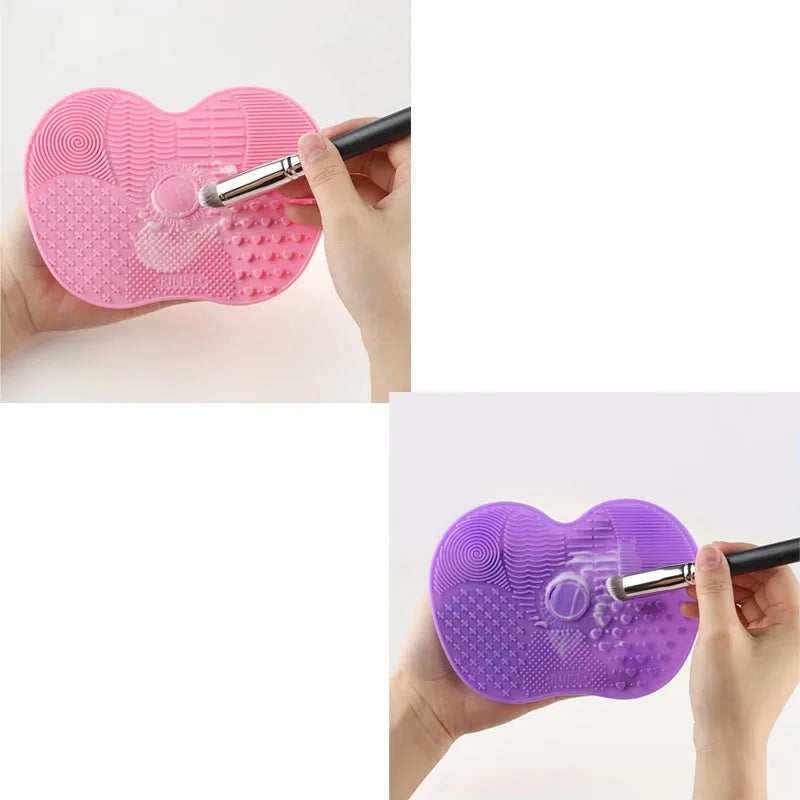 1/2/3Pcs Brush Cleaner Scrubbe Board Cosmetic Makeup Brush Washing Silicone Gel Cleaning Mat Foundation Makeup Brush Cleaner Pad