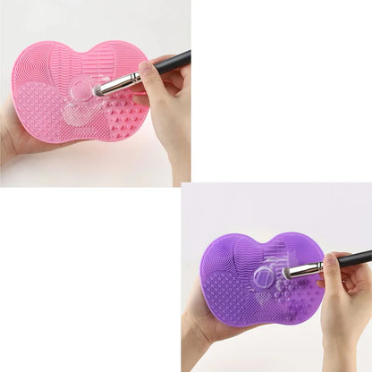 1/2/3Pcs Brush Cleaner Scrubbe Board Cosmetic Makeup Brush Washing Silicone Gel Cleaning Mat Foundation Makeup Brush Cleaner Pad