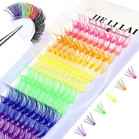 14/16mm D Curl Colorful Individual Lashes Colored Cluster False Lashes supplies for eyelash extensions Halloween makeup products