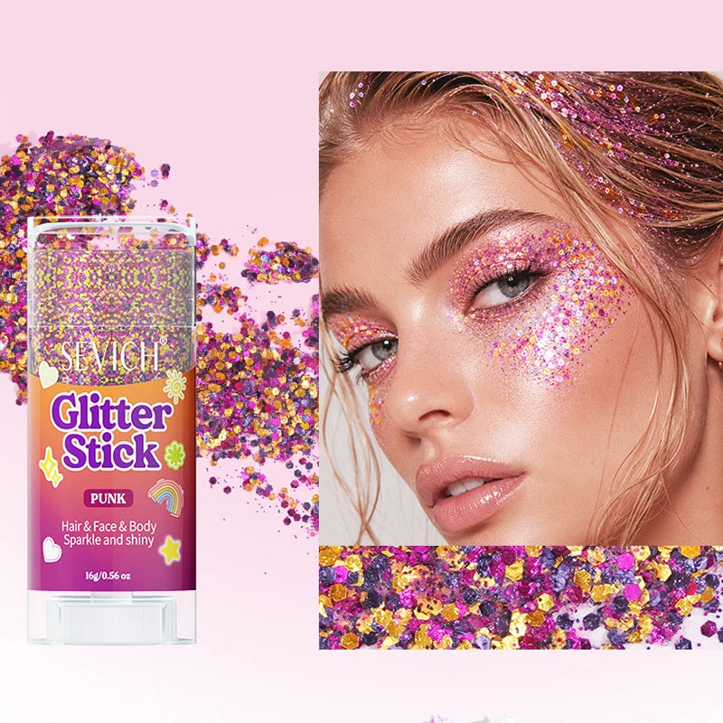 Fairy Dust Sparkling Sequins Glitter Bar Makeup Face Body Glitter Gel Hair Glitter Spray Christmas Paillette for Child Girl