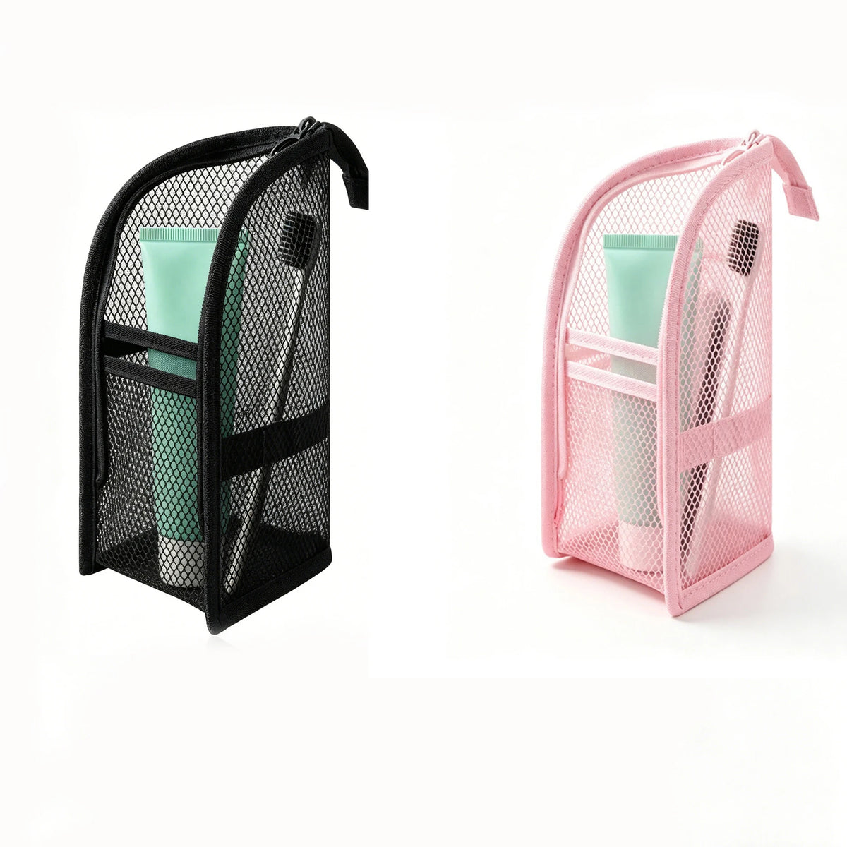 Waterproof Foldable Mesh Toiletry Bag Set for Women Portable Travel Organizer Stand-Up Cosmetic Pouch Bathroom Accessories
