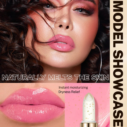 QIBEST 3 PCS Glitter Lip Blam Color Changing Lipstick Transferproof Lasting Moisturizing Shiny Lip Stain Tint With 3 Pack Makeup