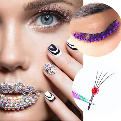 Domi Lash Christmas Cosplay Eyelashes Diamond Glitter Individual Lashes Snow Santa Cat Design False Eyelash Clusters for Party