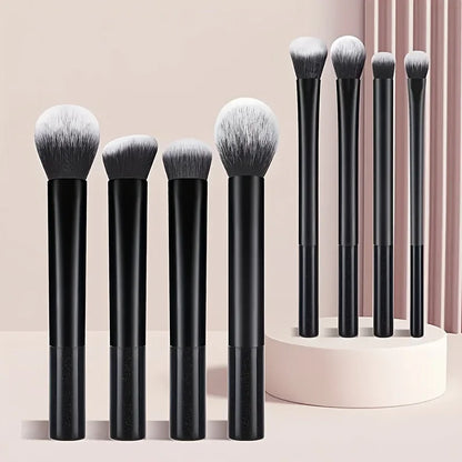 8 PCS Long‑Handle Makeup Brush Set, Multi‑Color Ultra‑Soft Brushes, Powder Blush Eyeshadow Brushes for Beginners
