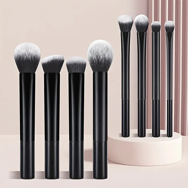 8 PCS Long‑Handle Makeup Brush Set, Multi‑Color Ultra‑Soft Brushes, Powder Blush Eyeshadow Brushes for Beginners