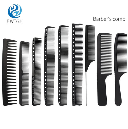 14Styles Hairdressing Carbon Comb for Haircut Barber Anti Static Black Rat Tail Comb Beauty Professional Hair Styling Tools Comb