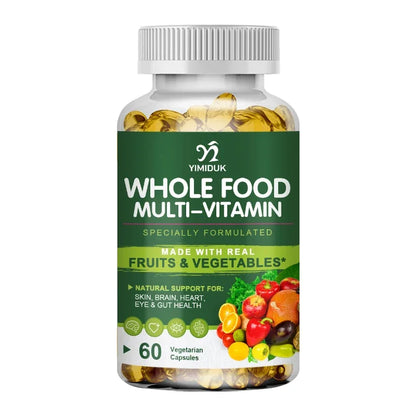 Whole Food Multivitamin Minerals Capsules, Supplement For Stress, Energy And Immune Support