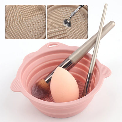 Foldable Scrubbing Silicone Bowl Cosmetic Brush Cleaner Make Up Washing Brush Tool Cleaning Bowl Scrubbe Bowl Beauty Supplies