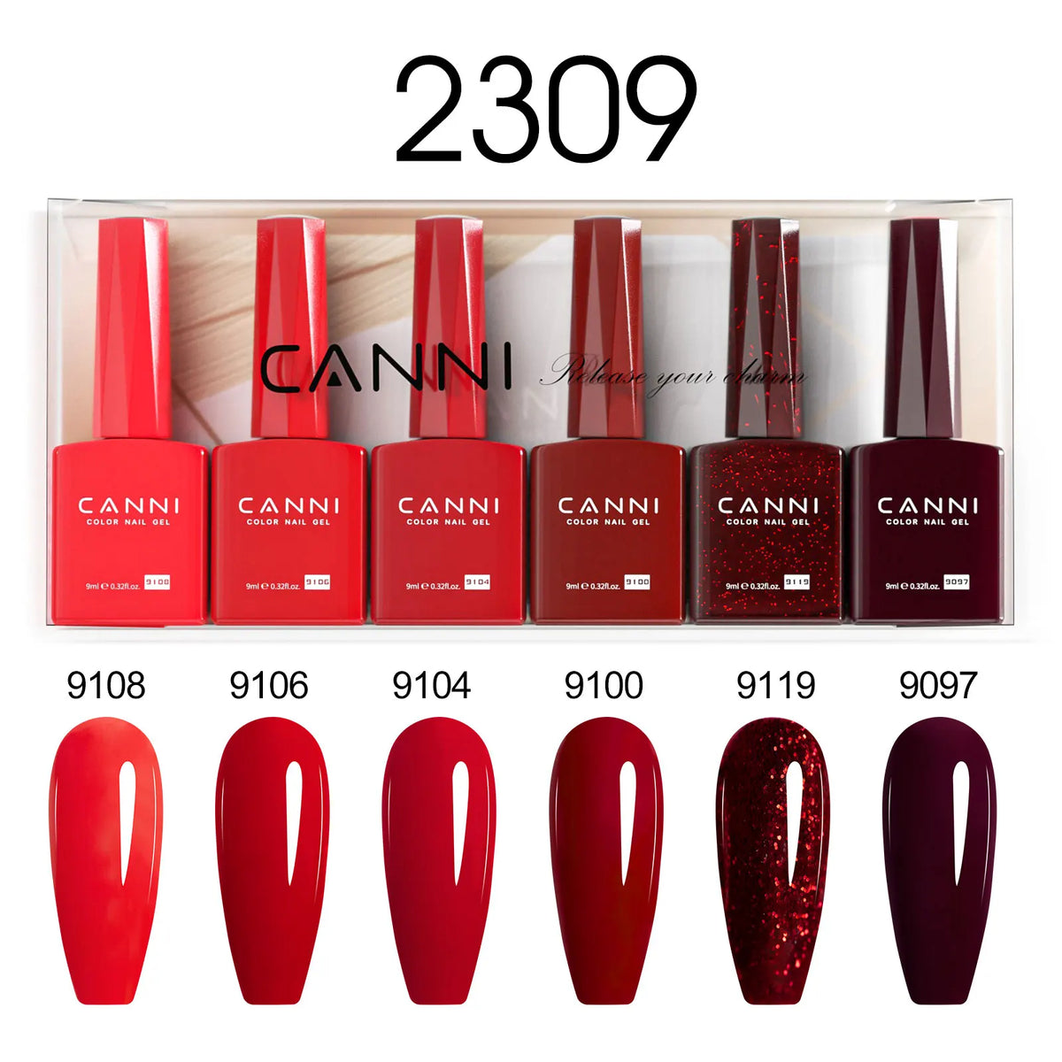 CANNI Gel Nail Polish TPO/HEMA FREE Gorgeous Christmas Red Color Winter Nails Full Coverage Soak Off UV LED Semi Permanent Gel