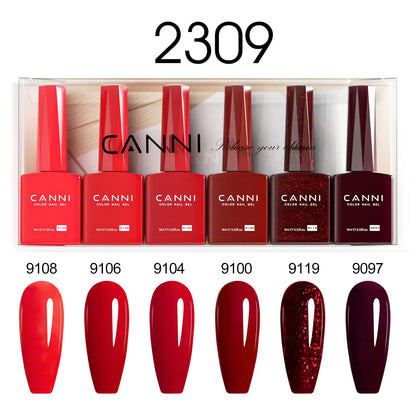 CANNI Gel Nail Polish TPO/HEMA FREE Gorgeous Christmas Red Color Winter Nails Full Coverage Soak Off UV LED Semi Permanent Gel