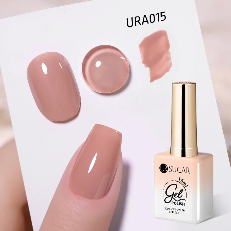 UR SUGAR 15ml Gel Nail Polish Neon Blue Red Green Pastal Nude UV/LED Soak Off No Wipe Nail Gel Polish Suitable For Summer Autumn