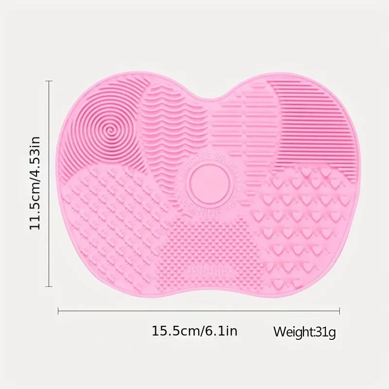 1Pc For Effective Cosmetic Tool Cleaning Makeup Brush Cleaner Silicone Cup Apple-Shaped Pad With Suction