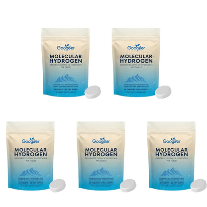 Molecular Hydrogen Tablets 12PPM with 23mg Magnesium for Antioxidant & Brain Energy Support, Daily Cellular Health, 30 Tablets