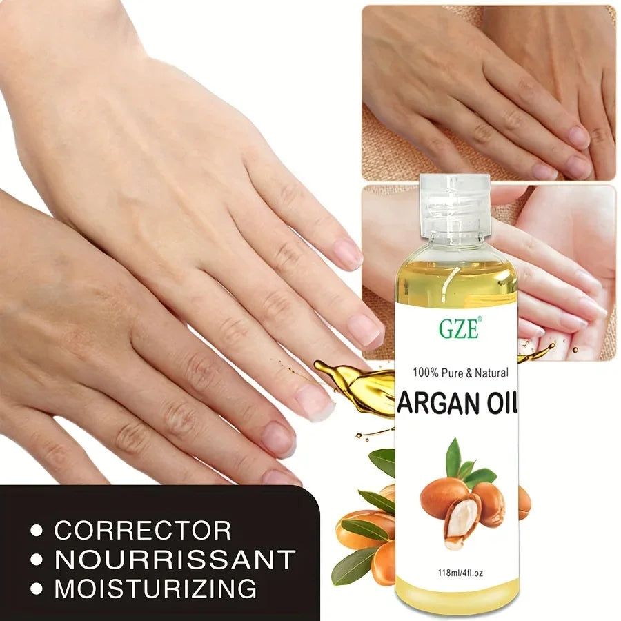 GZE Organic Moroccan Argan Oil Pure Cold Pressed Virgin Premium Grade Moisturizer for Dry, Damaged Skin, Hair, Face, Body, Scalp
